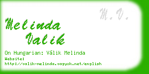 melinda valik business card
